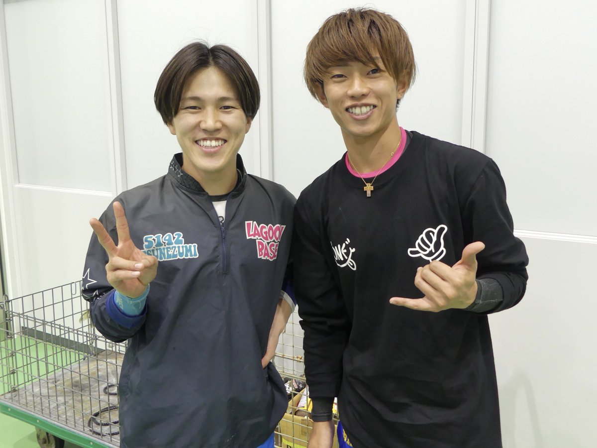 ラストな〜る📸✨

明日のドリーム戦メンバー⚔️
5142 #常住蓮 選手＆5121 #定松勇樹 選手
佐賀支部２ショット🩵🤍な〜るなる🐟🐟🐟