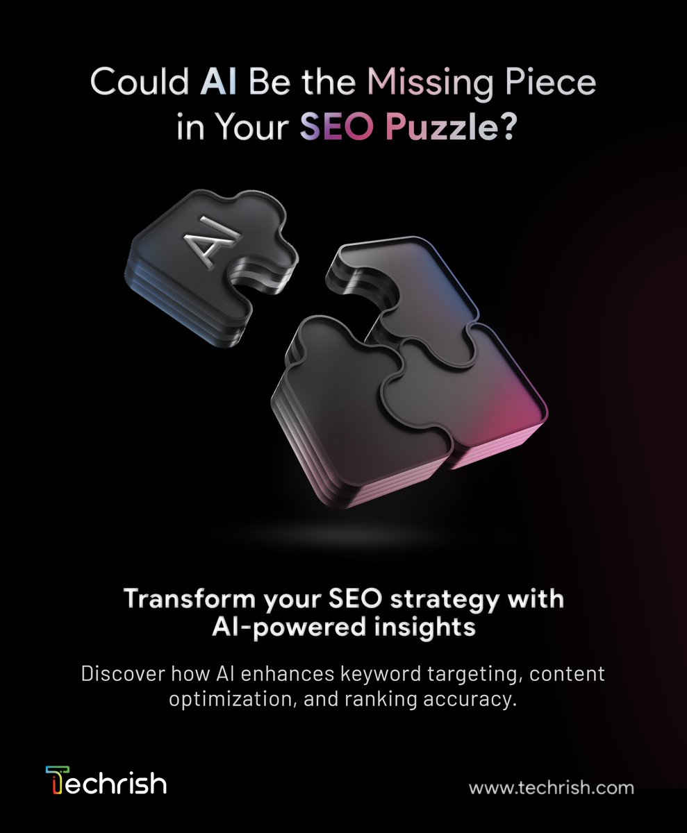TechrishTeam's tweet image. You've created content, optimised keywords, and developed back links, but something is still lacking.
AI could be the missing piece transforming how you target keywords, craft content, and climb the rankings.
 
 techrish.com
#DigitalMarketing #AI #FutureOfMarketing