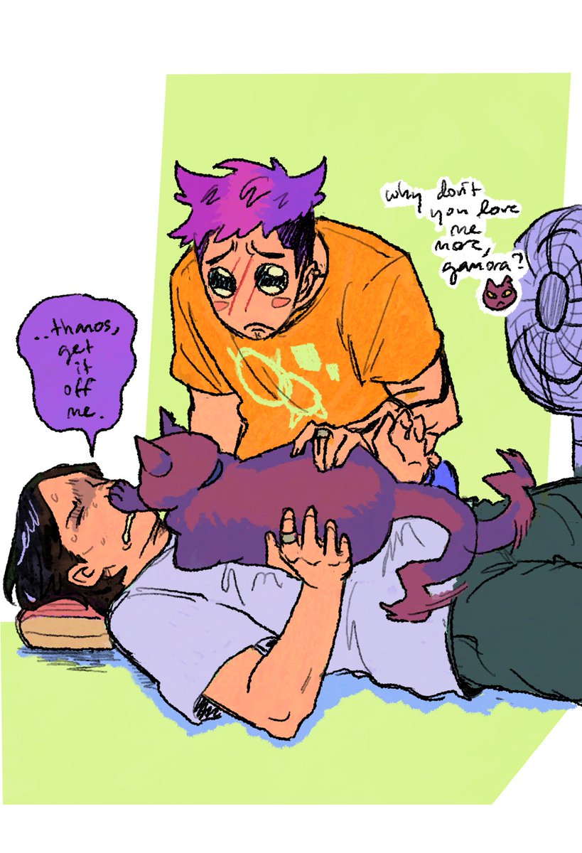 #DomesticThangyuWeek day 2: pets
I like to think thanos loves cats but they hate him vs namgyu hating/being afraid of cats but they love him
#thangyu