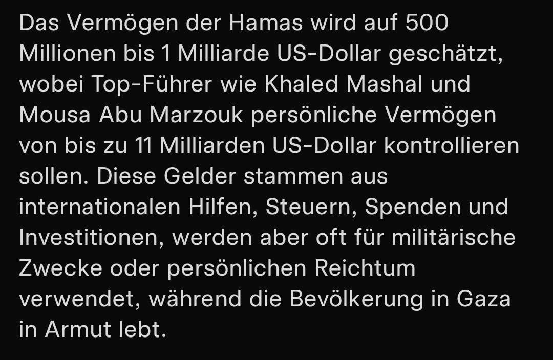 flavius_cato's tweet photo. @ARD_BaB Soll doch die Hamas den Aufbau bezahlen. Deren Führerfamilien sitzen doch auf Milliarden. 

Grok sagt: https://t.co/o4CaBXTmLJ