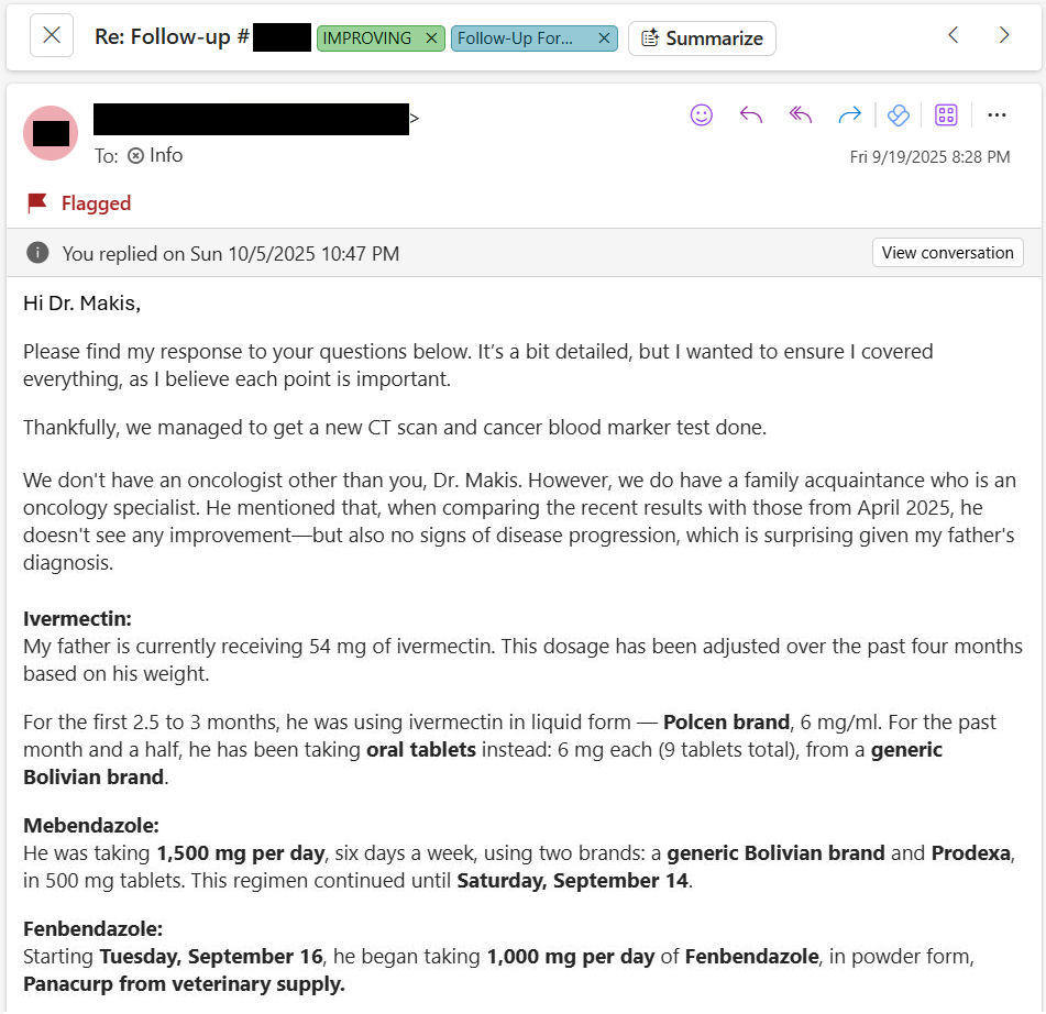 MakisMedicine's tweet image. NEW ARTICLE: IVERMECTIN and MEBENDAZOLE Testimonial - 69 year old man from Peru with Stage 4 Melanoma (Anorectal) reports after 4 months - dramatic improvement in quality of life!
One of the most incredible testimonials I have, all the way from PERU! 😃
STORY:
69 year old man…