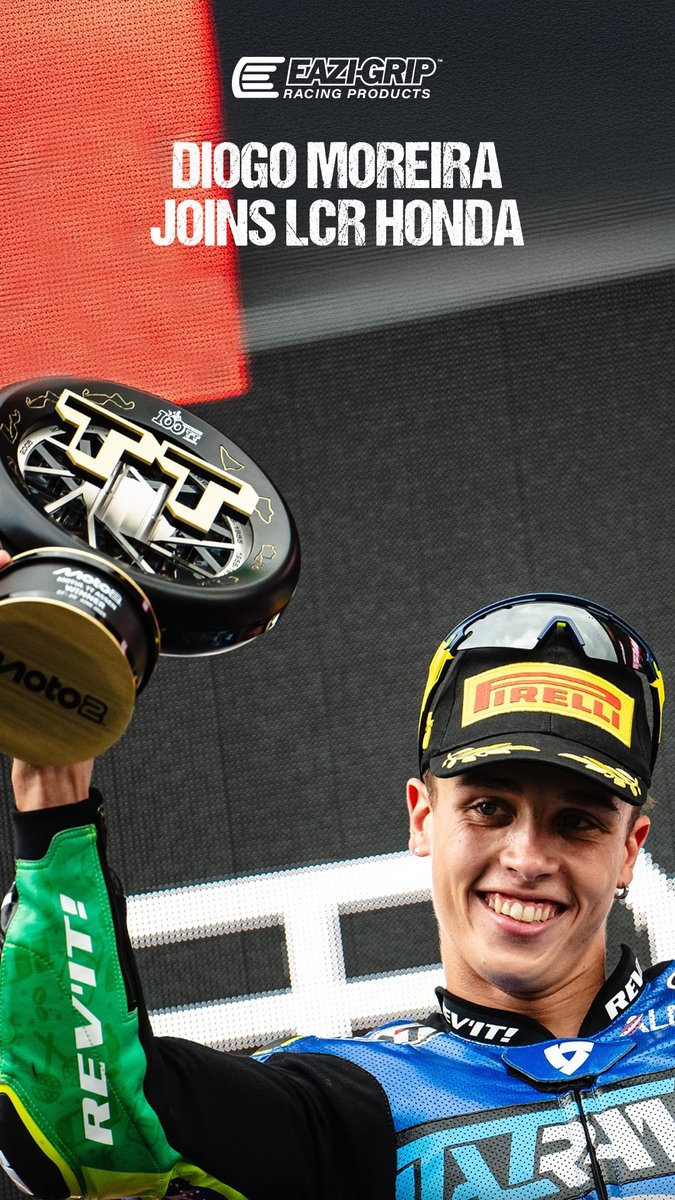 Completing the MotoGP grid for 2026 is Diogo Moreira who joins our supported team LCR Honda Team.

Read all about Diogo at eazi-grip.com/diogo-moreira-…