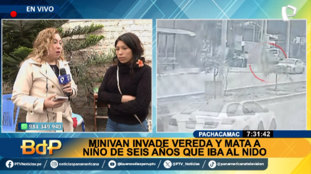 PanamericanaTV's tweet photo. BDPEnVivo | MINIVAN INVADE VEREDA Y MATA A NIÑO. Madre de familia señaló que su hijo de 6 años esperaba su desayuno cuando ocurrió el hecho. Conductor intentó darse a la fuga.
Míranos EN VIVO ►https://t.co/g7rPtGfieD
#PanamericanaTelevisión #Pachacamac @FiscaliaPeru @PoliciaPeru