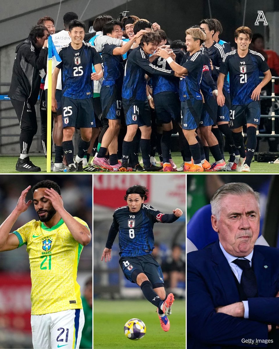 Japan came from two goals down to beat Brazil 3-2 in a friendly in Tokyo.

Paulo Henrique and Gabriel Martinelli had put Carlo Ancelotti's team 2-0 up at half-time, but three goals in 19 minutes from Takumi Minamino, Keito Nakamura and Ayase Ueda earned victory for the hosts.