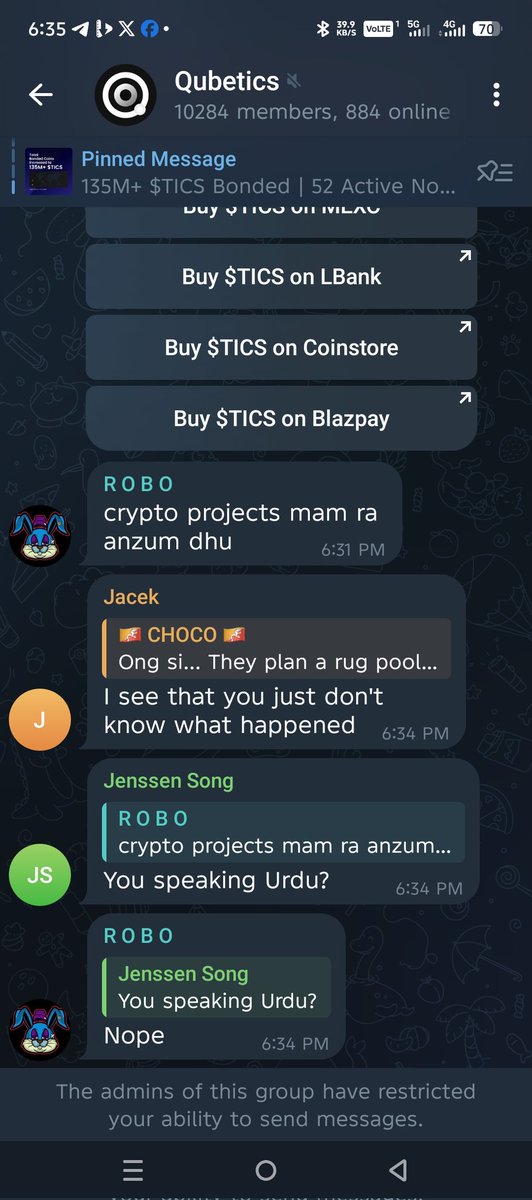 Choco05spg's tweet photo. @bkj5hvgnd23 @qubetics A total scam project! 
A rug project https://t.co/TwEdrxPB3i