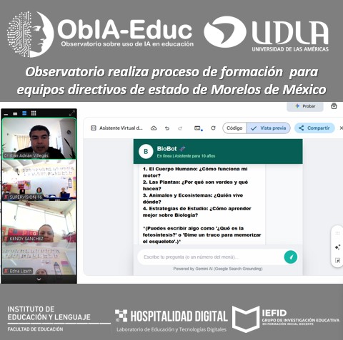 Este 6 y 13 de Octubre, estuvimos junto a nuestra colega Ana Henríquez, realizando el proceso formativo “IA en educación primera: Desafíos, oportunidades y tensiones” a México. 
Más información en: adrianvillegasd.com/5to-congreso-d…