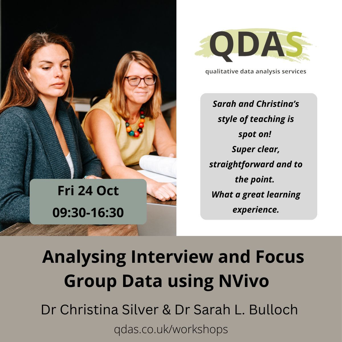 Sarah_L_Bulloch's tweet image. Learn how #NVivo can help you analyse interview + focus-group transcripts. 
24th October Online workshop
buff.ly/1O6aFl1
@NVivoSoftware #QualitativeAnalysis #QDA #QualitativeDataAnalysis #InterviewAnalysis #QualitativeInterviews #FocusGroups