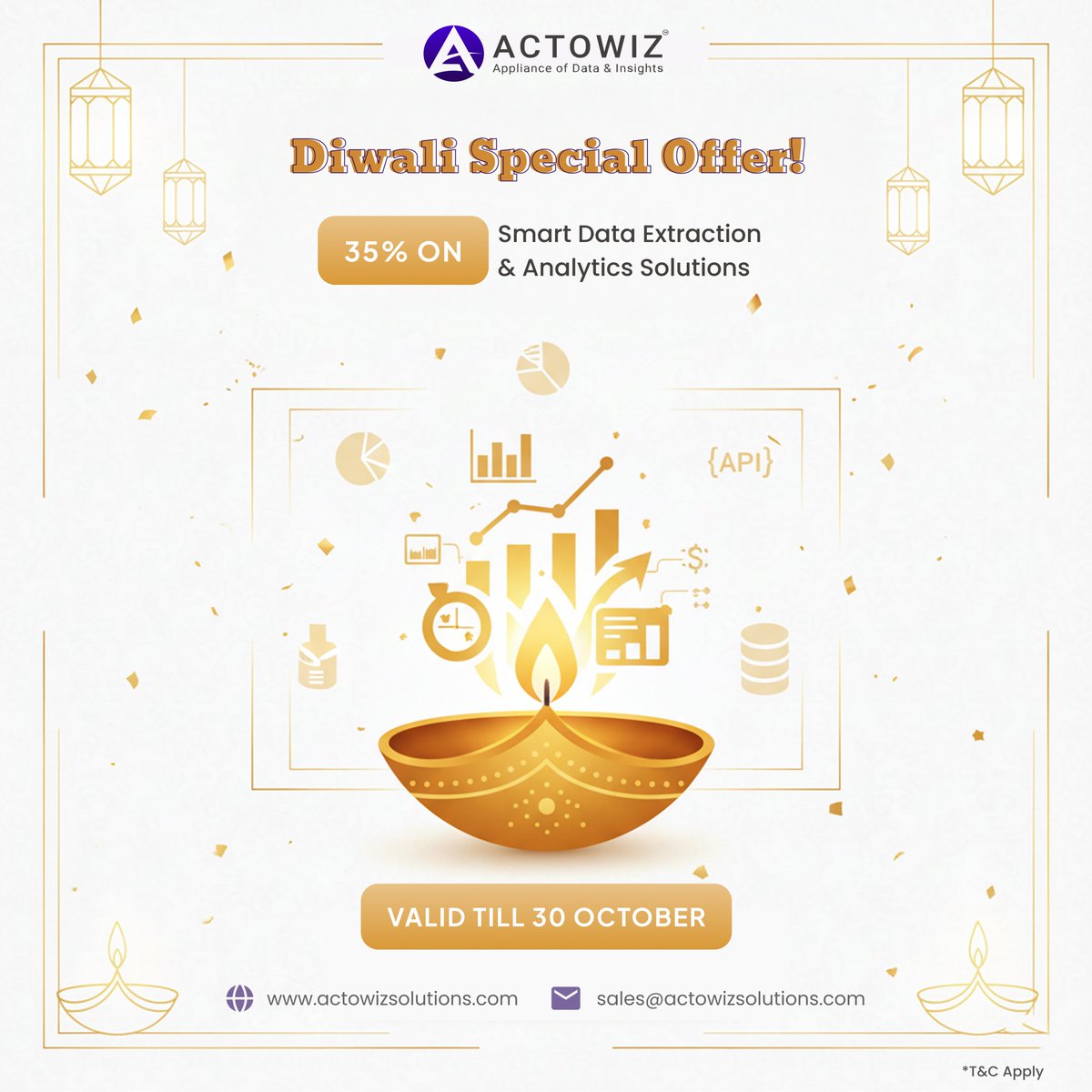 actowizsolution's tweet image. 🎆 Celebrate Diwali with Smart Savings! 

Get 35% OFF on #SmartDataExtraction &amp;amp; Analytics Solutions with Actowiz!

Light up your business insights this festive season. 

💡 Offer valid till 30th October!
🌐 actowizsolutions.com

 #Actowizsolutions #Diwalioffer #USA #UAE #UK