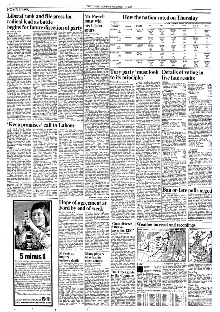 Fan89Footy's tweet photo. 14th October 1974:
UK
Mr Heath Under Pressure To Resign
Mr Wilson To Address The Nation
British Airways Industrial Action
Sectarian Murders in N Ireland
WORLD
Henry Kissinger In The Middle East
US Vice President Under Congressional Scrutiny
President Ford Ratings Drop
US Mid Term Elections
Watergate