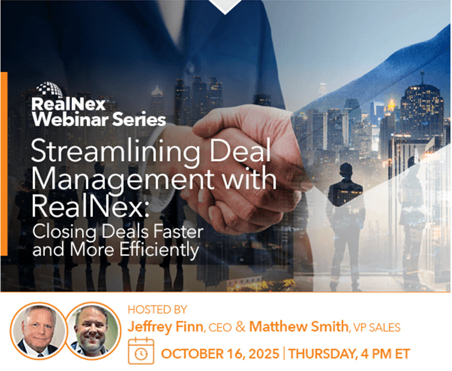 💼 RealNex was written for brokers, by brokers.

This Thu (Oct 16): an exclusive webinar with proven ways to streamline deal management and close more, faster.

Save your seat free: bit.ly/3W4vtDG

#RealNex #CRE #BrokerTools #DealManagement #FindWinClose