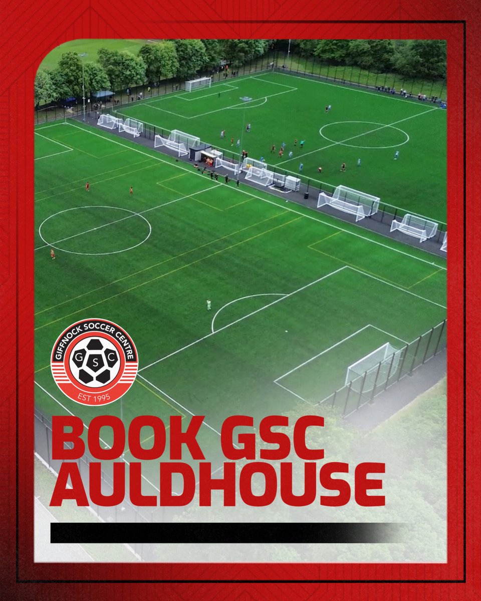 Giffnock SC (@giffnock_sc) on Twitter photo 🚨 We have pitch availability at GSC Auldhouse tonight (Tues 14th October) for 7s and 11s training/games from 8:40pm to 10:00pm!
🎟️ To book, email info@giffnocksoccercentre.com
#gscfamily 🚨 We have pitch availability at GSC Auldhouse tonight (Tues 14th October) for 7s and 11s training/games from 8:40pm to 10:00pm!
🎟️ To book, email info@giffnocksoccercentre.com
#gscfamily