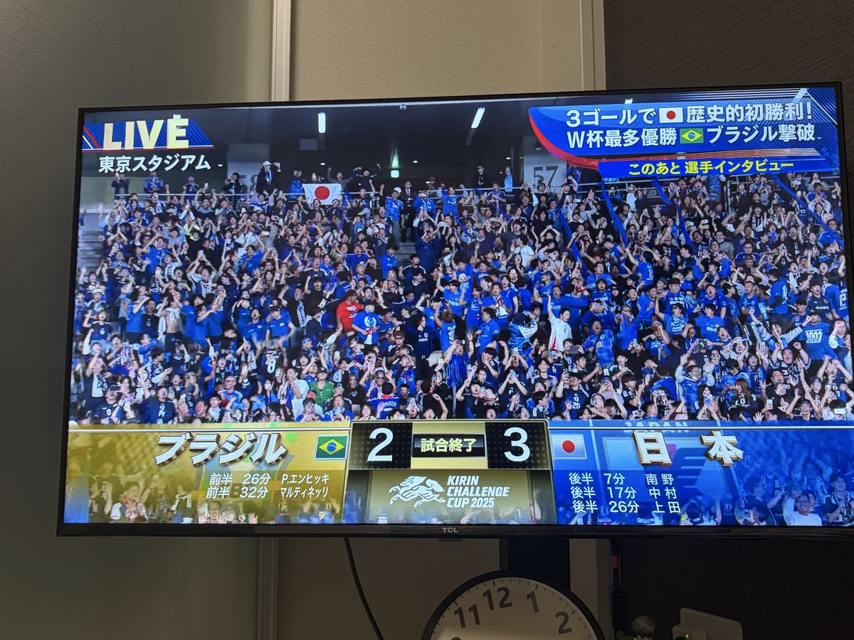 W杯並みに緊張して見てた
歴史的勝利‼️‼️🇯🇵