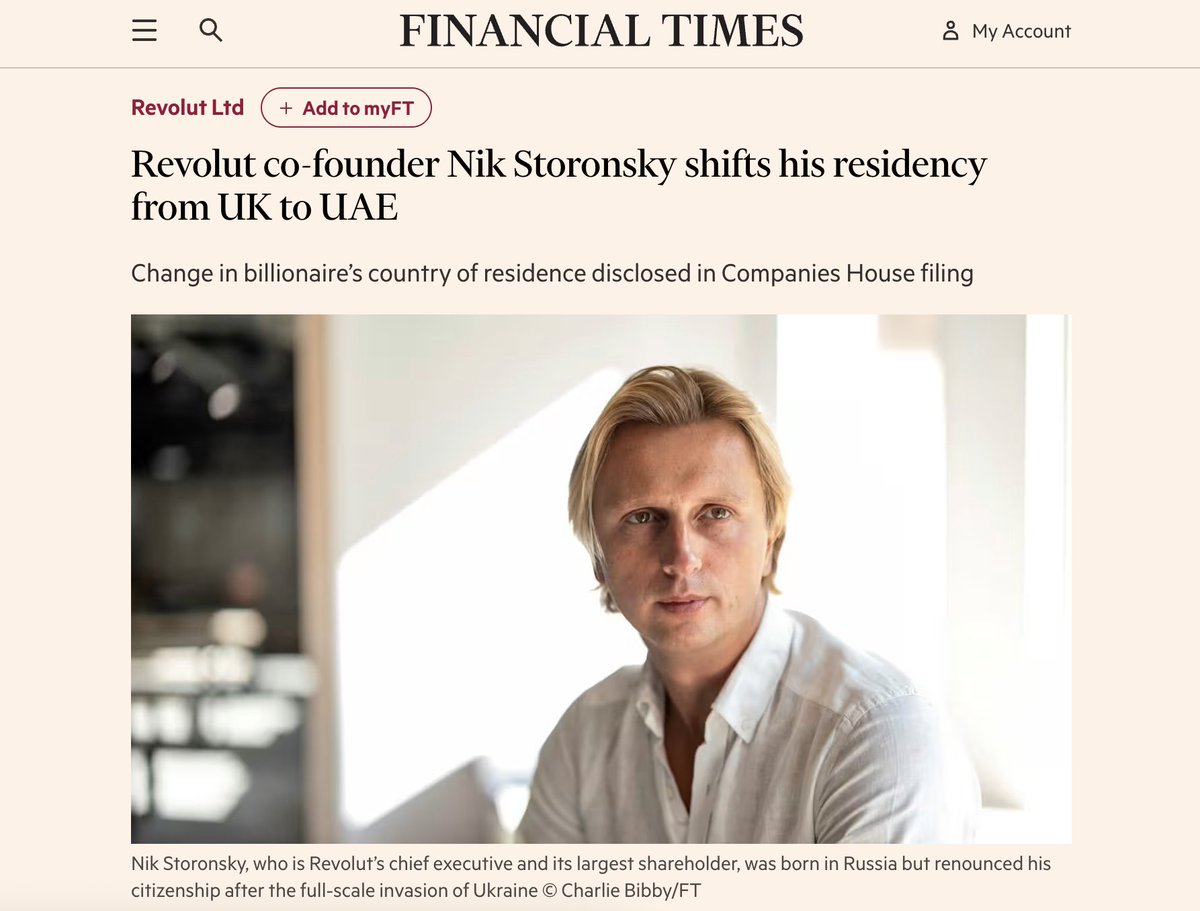 The UK urgently needs a settling up tax— to stop the super rich from exploiting us.

Nikolay Storonsky, the billionaire CEO of Revolut, has officially moved his tax residency from the UK to the UAE. 

Why? And what should we do about it? 🧵1/9