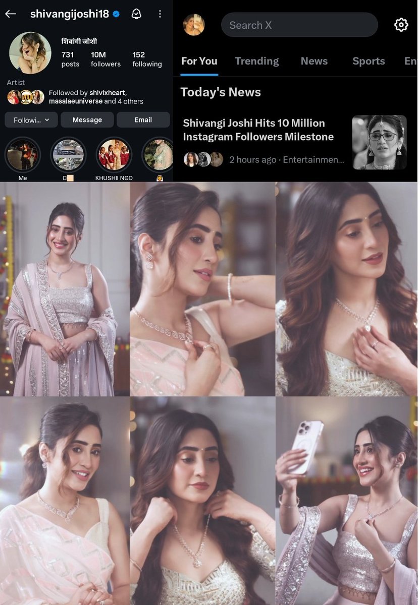 10M strong #shivangians 

Twitter is also celebrating Queen Joshi milestone of 10M Insta followers 🫶😍🎉

#ShivangiJoshi #ITA2025