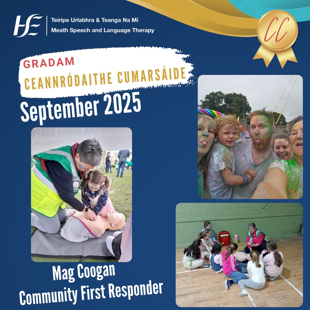 Gradam Ceannródaithe Cumarsáide

Mag Coogan runs ABC Club preschool Dunboyne, and volunteers as a #CommunityFirstResponder. She was nominated for her communication-accessible teaching in the Dunboyne #ArchClub, and her inclusive preschool environment.

#MeathSLT #SLT #Inclusion