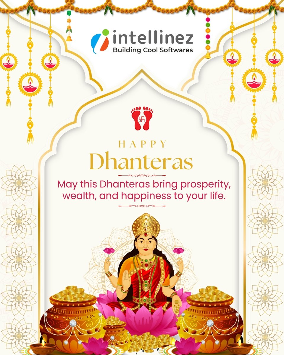 IntellinezSys's tweet image. 💫 Happy Dhanteras! 💫

Wishing you wealth in ideas, growth in innovation, and success in every step. 🌟

#HappyDhanteras #FestiveVibes #TeamIntellinez #IntellinezSystems #DiwaliWishes