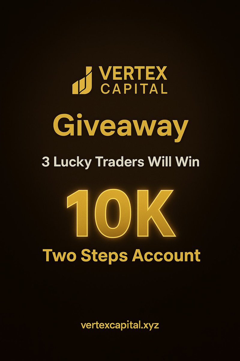 Simraforex's tweet image. 🔥GIVEAWAY TIME🔥
3 x $10,000 Trading Accounts from Vertex Capital
Here’s how to participate
1️⃣ Follow @vertexcapitals @Smctrader8
@fundedchemist
2️⃣ Must Join Discord discord.gg/p62EqCH8BD
3️⃣like Retweet & Tag 5 trader
3 lucky winners will get funded and start trading