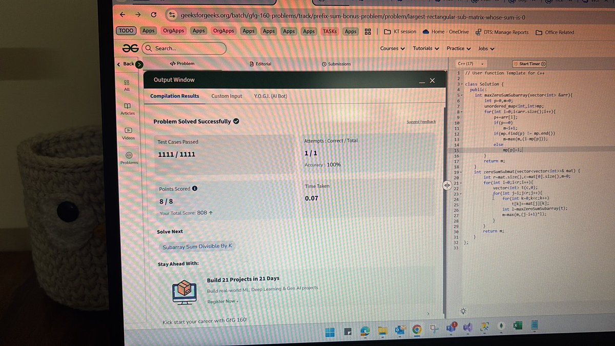 thakur_d_rana's tweet image. Day 200/160 Days Challenge โ
A big milestone achieved! ๐ฏ From Day 1 to Day 200, the journey has been about discipline, resilience, and transformation. Grateful for the progress, proud of consistency, and excited for whatโs ahead! ๐ฅ๐
#gfg160
#geekstreak2025
#CodingJourney