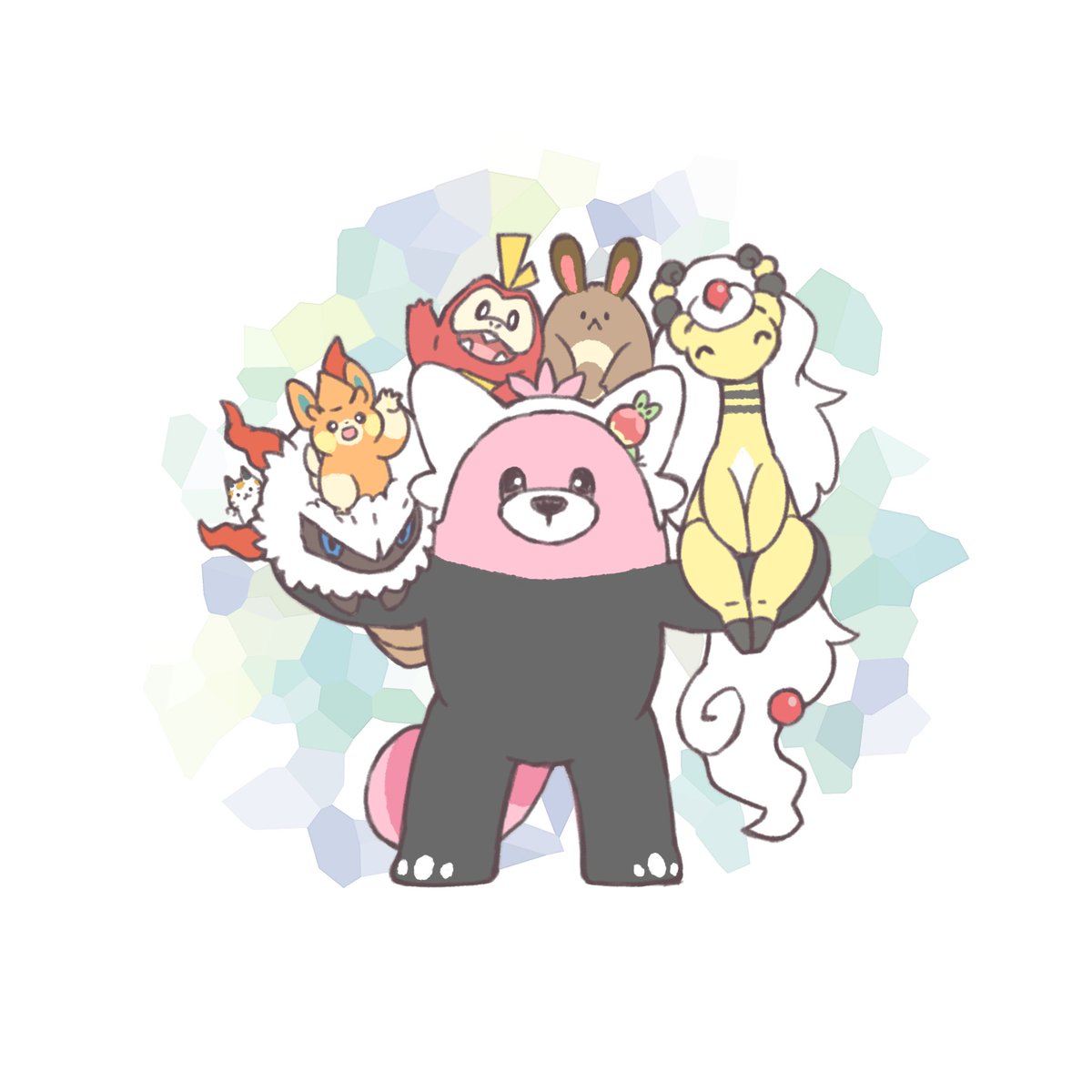「こんばんは。 全員描き終わったー! 素敵なリクエストありがとう。私の絵を見に来て」|雛菊のイラスト