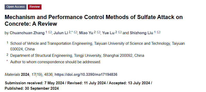 Materials_mdpi's tweet image. 🔗Read our review paper: "Mechanism and Performance Control Methods of Sulfate Attack on #Concrete: A Review" - mdpi.com/1996-1944/17/1…
✏️ Authored by: Chuanchuan Zhang et. al.
#MaterialsScience #Construction