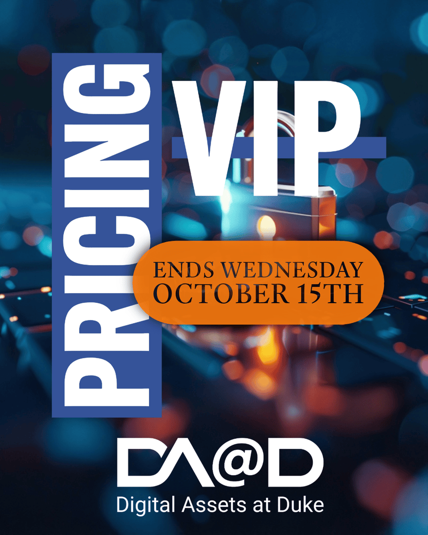 Discount Ends Wednesday at Midnight!

Secure your seat and vip pricing now &gt;&gt;digitalassetsatduke.org

#DAatDuke