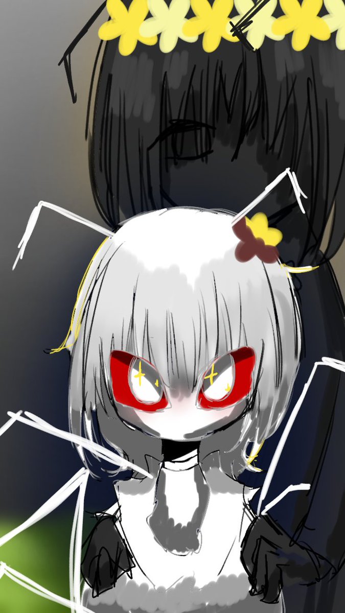 abc241007812's tweet photo. おひさー
落書きの〜オリキャラー
黒い方　アリ
白い方　ハダニ(ダニの一種) https://t.co/XsQwxaXd0w