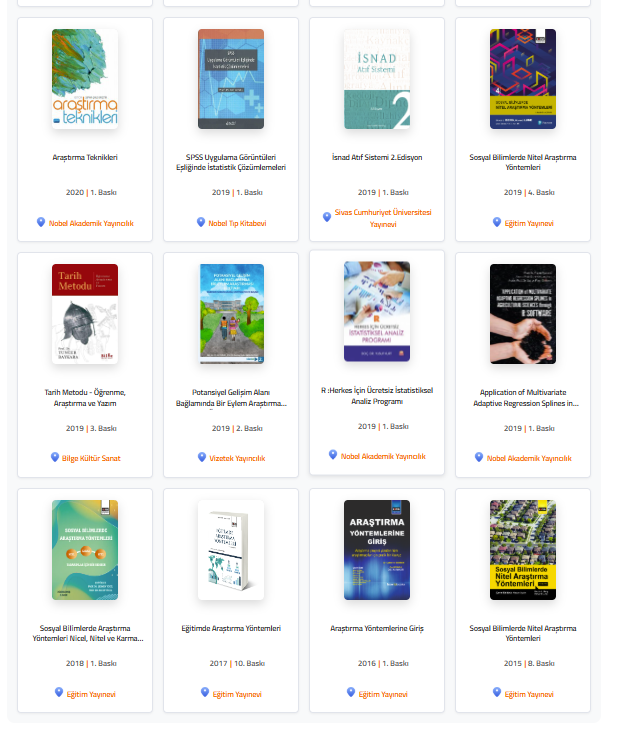 🆕Bilimsel Araştırma, Veri Analizi, Karma Yöntem, Nitel Yöntem, SPSS, R, Eylem Araştırması, Makale Yazım ve Yayına dair yeni yüklenen 61 güncel E-kitabı "edu" Uzantılı mailiniz ile kaydolarak inceleyebilirsiniz.   
🔗 libraryturk.com/filtrele-kitap…