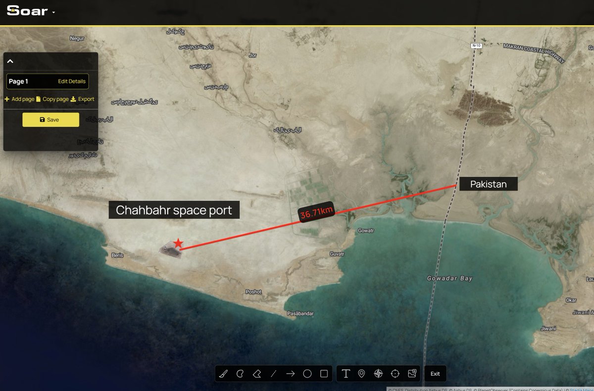 So apparently Iran is working on a huge space port facility barely 40km from the Pakistani border. Latest HD satellite images courtesy of <a href="/Harry__Stranger/">Harry Stranger</a> and <a href="/AirbusSpace/">Airbus Space</a> via <a href="/SoarAtlas/">Soar</a>: 

tinyurl.com/pjwes8x9

CC: <a href="/AmirIGM/">Aᴍɪʀ</a> <a href="/IRIran_Military/">Iran Military Monitor</a> <a href="/IranObserver0/">Iran Observer</a> <a href="/IranDefense/">Iran Defense commentary (unofficial)</a> <a href="/Iran/">Iran's Today</a>