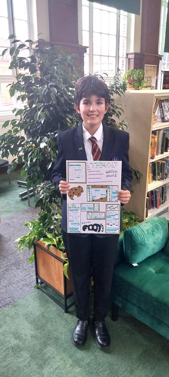 PATKingsSchool's tweet image. Mr Millar is incredibly proud of this #ESafety poster made by one of our talented Year 7 students! What a creative way to share tips about staying safe online. Well done! 🖱️🖥️ #BeKings