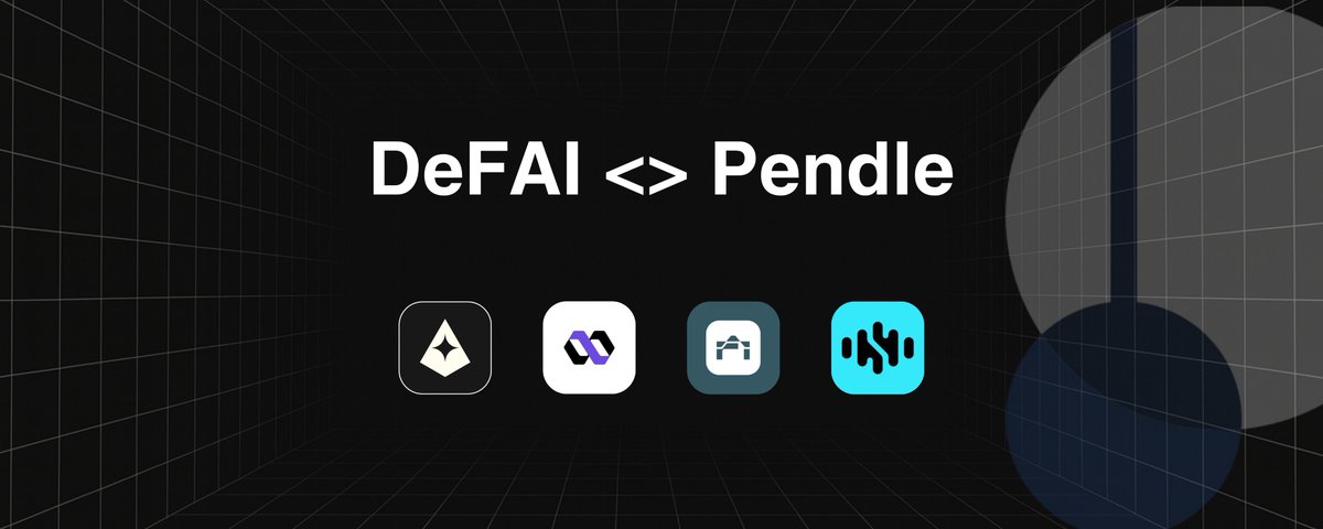 Four DeFAI projects are finally automating <a href="/pendle_fi/">Pendle</a> strategies.

After stablecoin yields and trading execution, the next step in DeFAI is to automate yield strategies using Pendle PT tokens.

1️⃣ <a href="/gizatechxyz/">Giza</a>: Offers 12% fixed APY on ETH using PT tokens on Arbitrum.

2️⃣