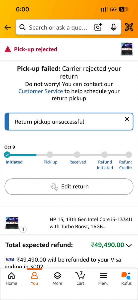 1_st_Cypher's tweet image. visibility):

@amazonIN return process = delay after delay. Pickup for my defective laptop was scheduled on Oct 12, 13 &amp;amp; 14 — all cancelled without reason. Still no refund no pickup.

@AmazonHelp this is beyond frustrating. #Amazon #ConsumerRights #amazonfail