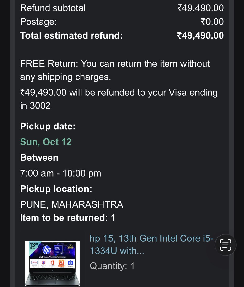 1_st_Cypher's tweet image. visibility):

@amazonIN return process = delay after delay. Pickup for my defective laptop was scheduled on Oct 12, 13 &amp;amp; 14 — all cancelled without reason. Still no refund no pickup.

@AmazonHelp this is beyond frustrating. #Amazon #ConsumerRights #amazonfail