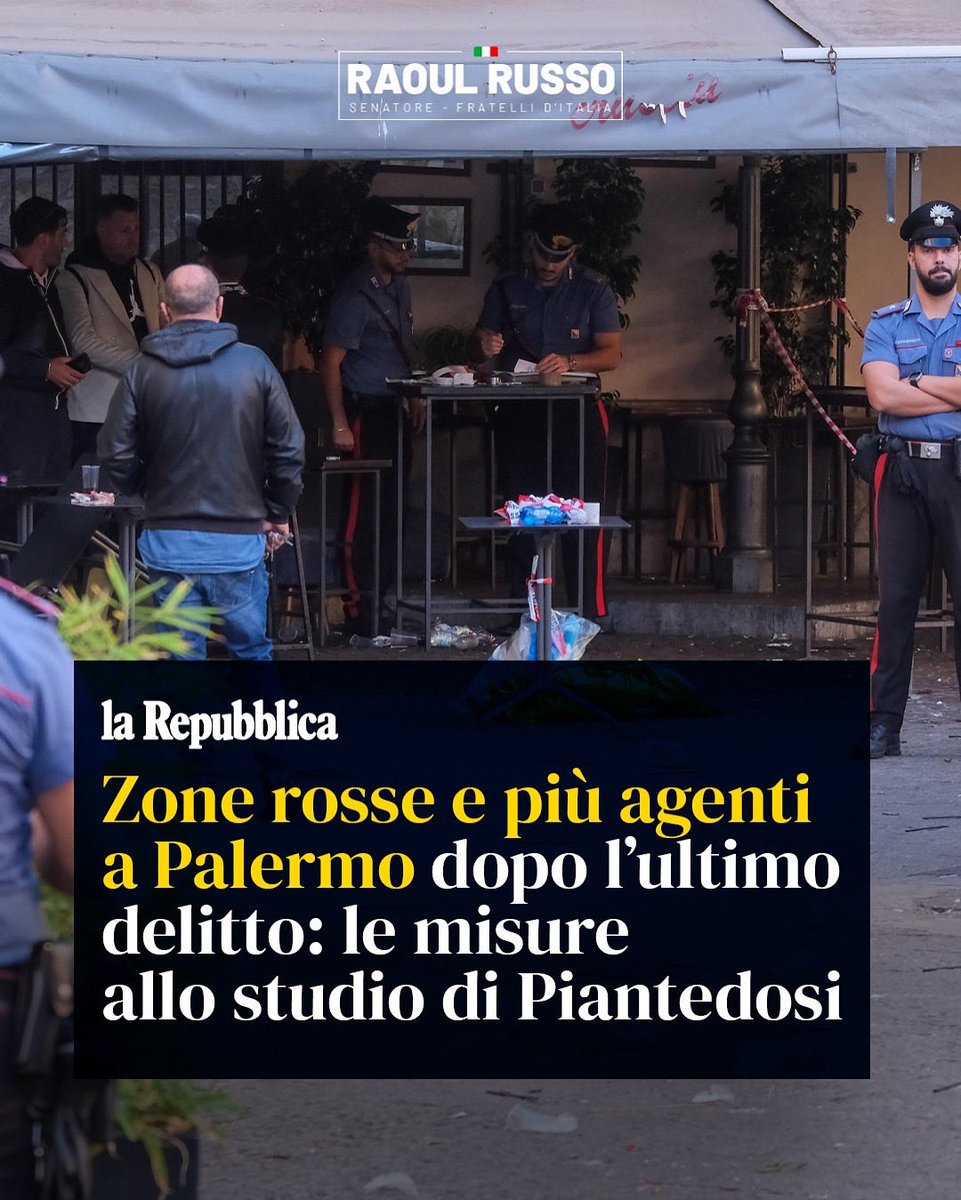 Lo Stato risponde con decisione a quanto accaduto tragicamente a Palermo. Zone rosse e più agenti per garantire sicurezza e controllo.
Grazie al ministro Piantedosi e al sottosegretario Ferro per l’impegno e la tempestività.