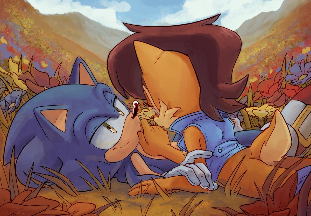 I think I'm gonna start tagging in Japanese too, if there are Archie fans in Japan, they should know they're not alone 🥲

#SonicTheHedgehog #sallyacorn #Sonally #archiesonic #ソニックザヘッジホッグ #サリー・エイコーン #アーチーソニック #ソニサリ