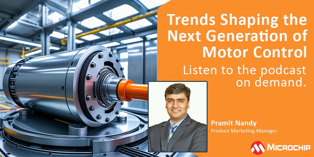 MicrochipTech's tweet image. Learn about the trends and challenges surrounding energy-efficient motor control is this episode of Embedded Insiders featuring Pramit Nandy: mchp.us/46i85Yd. #MotorControl #EmbeddedSystems #IndustrialAutomation