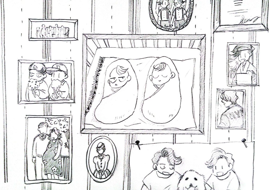 ダ誕何もできなかったのでらくがき…
ロウ家の居間の壁（※妄想）