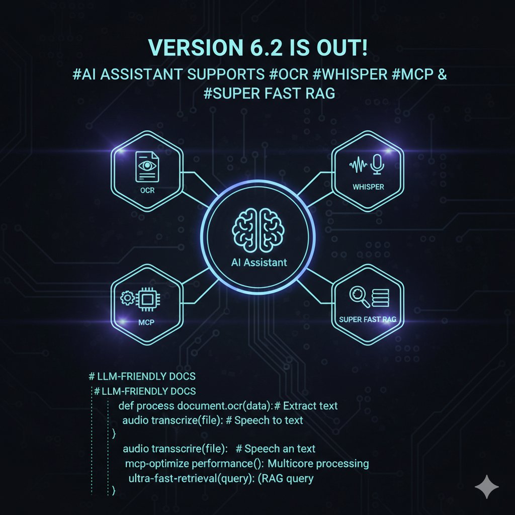 dashjoin's tweet image. Version 6.2 is out:

#ai assistant supports #ocr #whisper #mcp &amp;amp; super fast #RAG

Vibe code with LLM-friendly documentation: github.com/dashjoin/platf…

Check it out!