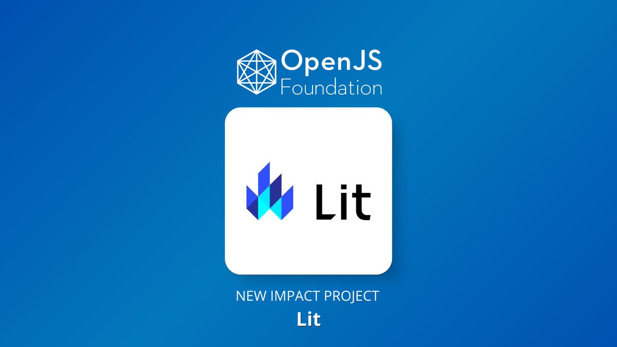 openjsf's tweet image. Lit is joining OpenJS as an Impact Project! 🔥
Donated by Google Open Source, Lit powers 10,000+ custom elements inside Google and is loved for its fast, standards-based web components.
Welcome to the OpenJS family, @buildWithLit!
Learn more: hubs.la/Q03Np1Mm0