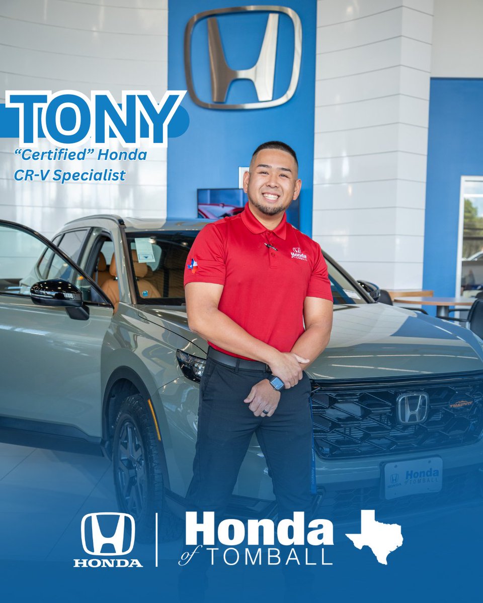 Say hi to Tony — fluent in Vietnamese, full of personality, and your go-to guy for finding the perfect Honda CR-V at Honda of Tomball. Check out our Honda CR-V selection at bit.ly/4novfTE 

#HondaOfTomball #CRVKing #FluentInVietnamese #TopSales #TomballTX #ILovePohanka