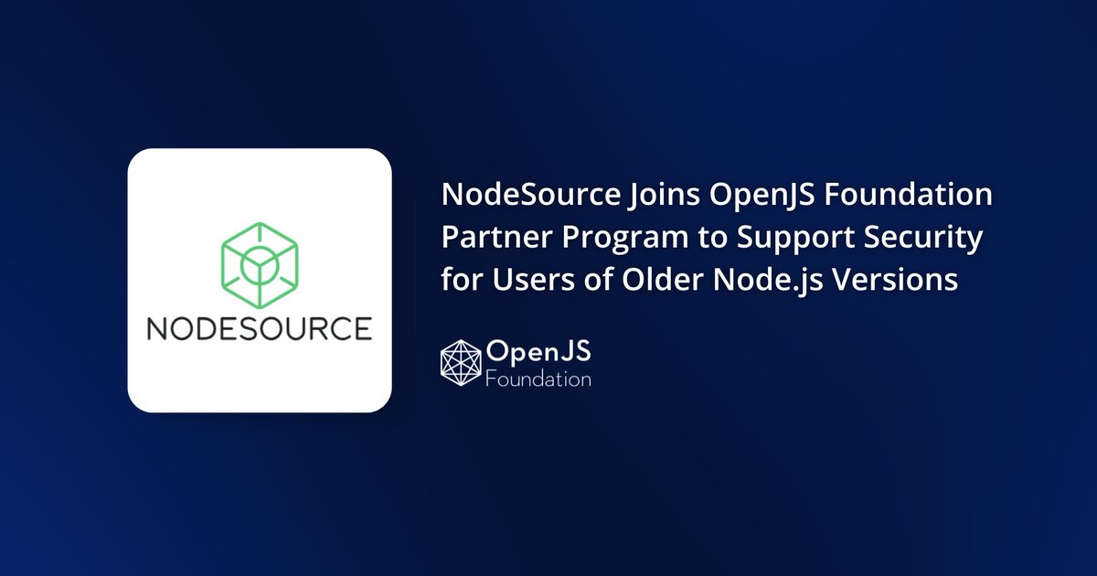 openjsf's tweet image. Keeping Node.js secure is a team effort 🤝 @NodeSource is joining OpenJS partner program to help keep the JavaScript ecosystem safe, stable, and sustainable by providing security support for orgs upgrading Node.js. 💚
Learn more: hubs.la/Q03Np2sh0 #JSConf