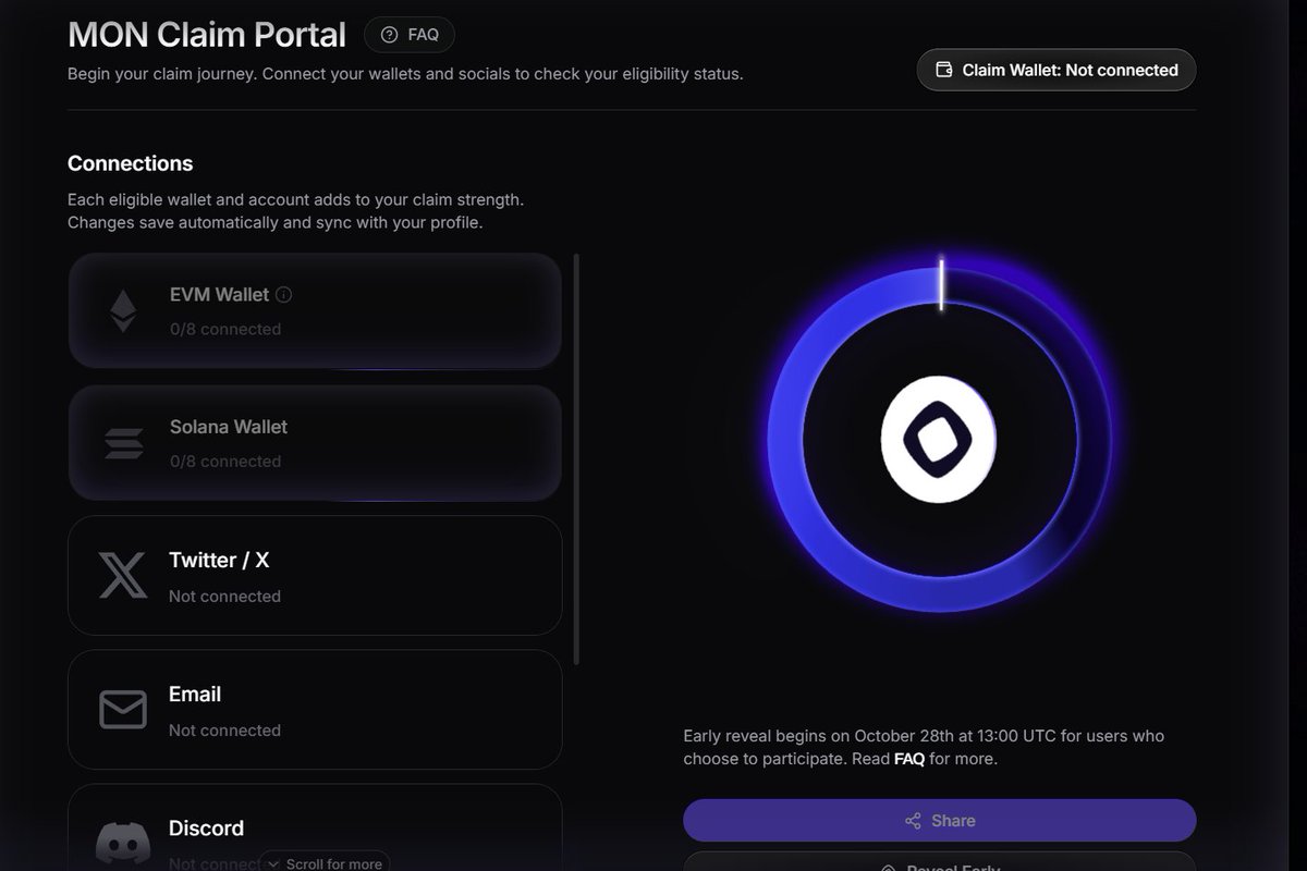 ✨Monad Airdrop Checker Yayınlandı!

EVM, Solana ve sosyal medya hesaplarınızı bağlayarak $MON token airdrobuna uygunluğunuzu kontrol edebilirsiniz⏬

Link: claim.monad.xyz

Like+RT 💜