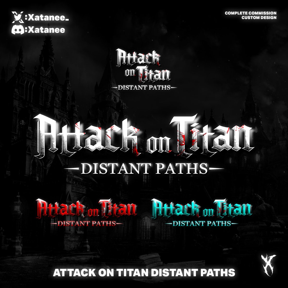 Xatanee_'s tweet image. ✠Some old commissions for logos [part8/8] -
Attack On Titan Distant Paths | Tsubaki Kitchen | One Piece Catalog | Overlord

·Contact discord: Xatanee

·Really appreciate♥️&amp;amp;🔁

*better quality commissions soon*😼

#Roblox #RobloxGFX #RobloxDev #RobloxArt #RobloxLogo