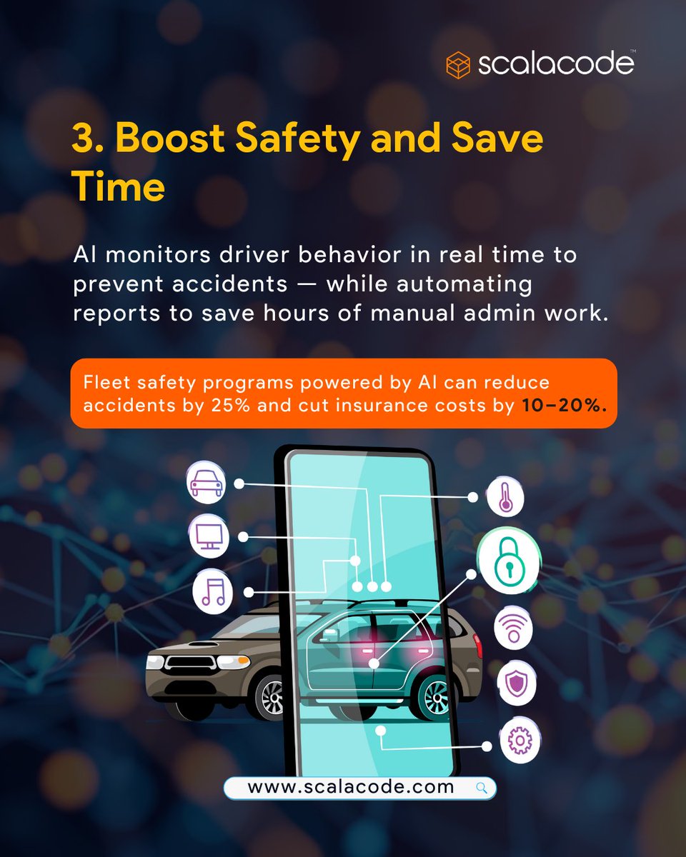 scala_code's tweet image. Smarter fleets start with AI. 

Predict breakdowns, plan efficient routes &amp;amp; drive safer—all automatically.

💡 Discover how AI is reshaping logistics:
👉 scalacode.com/blog/ai-in-fle…

#AI #FleetManagement #SmartLogistics #ScalaCode #DigitalTransformation