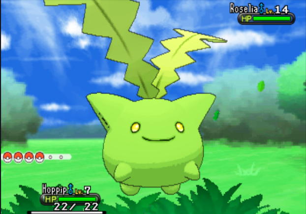 ShinyFamm's tweet photo. Phase 4 for Flabébé is a shiny horde encounter with Hoppip in 4093 encounters in a copy of Pokémon Y! https://t.co/nkAGh72fsN