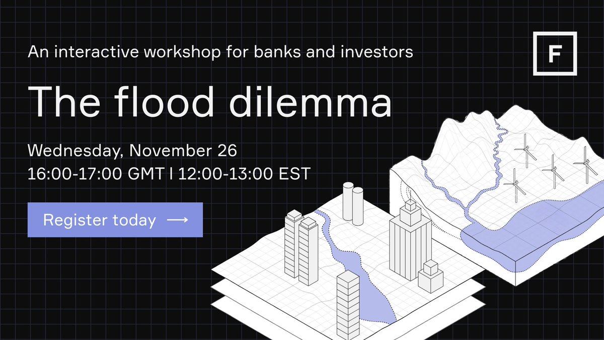 fathom_global's tweet photo. Ready to tackle climate risks? Join our interactive workshop for banks and investors. You will engage with our flood risk and finance experts through a fictional case study and learn how industry leaders turn cutting-edge flood data into practical strategies. https://t.co/0veFEVbNUl