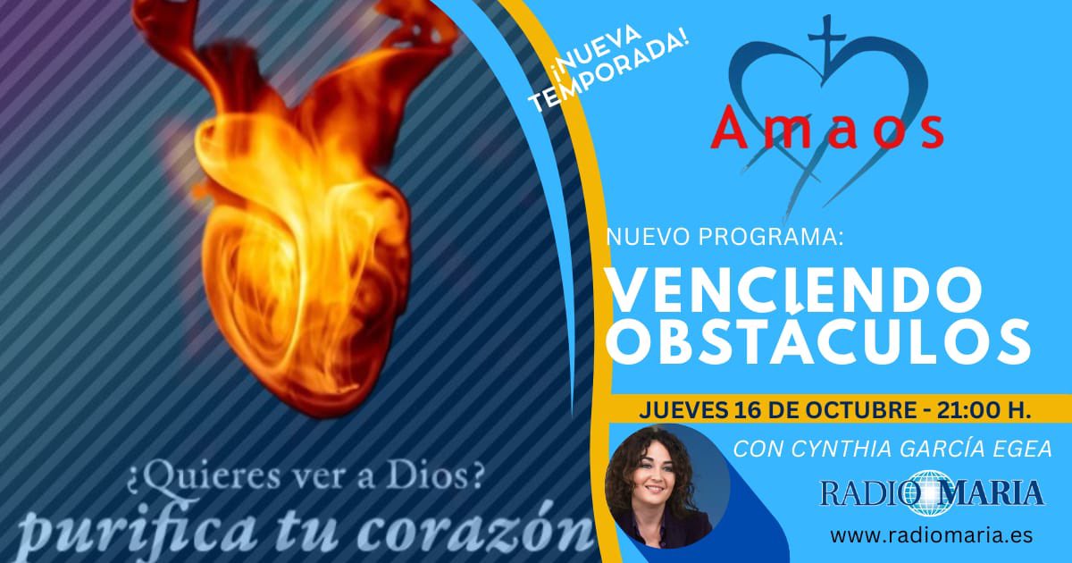 AmaosRM's tweet photo. 🎙️ Querido amigo/a: ¡Comenzamos nueva temporada! (¡La novena!)🎉
🕘 ¿Cuándo? Jueves 21 h.
▪️Tema: Venciendo obstáculos.
🙏 Conmemorando: Santa Margarita María de Alacoque.
✍🏻 Anota la palabra clave: AMAOS❤️‍🔥

📻 ¡No te lo pierdas!

Un programa de @RadioMariaSpain https://t.co/EIIvUZawWO