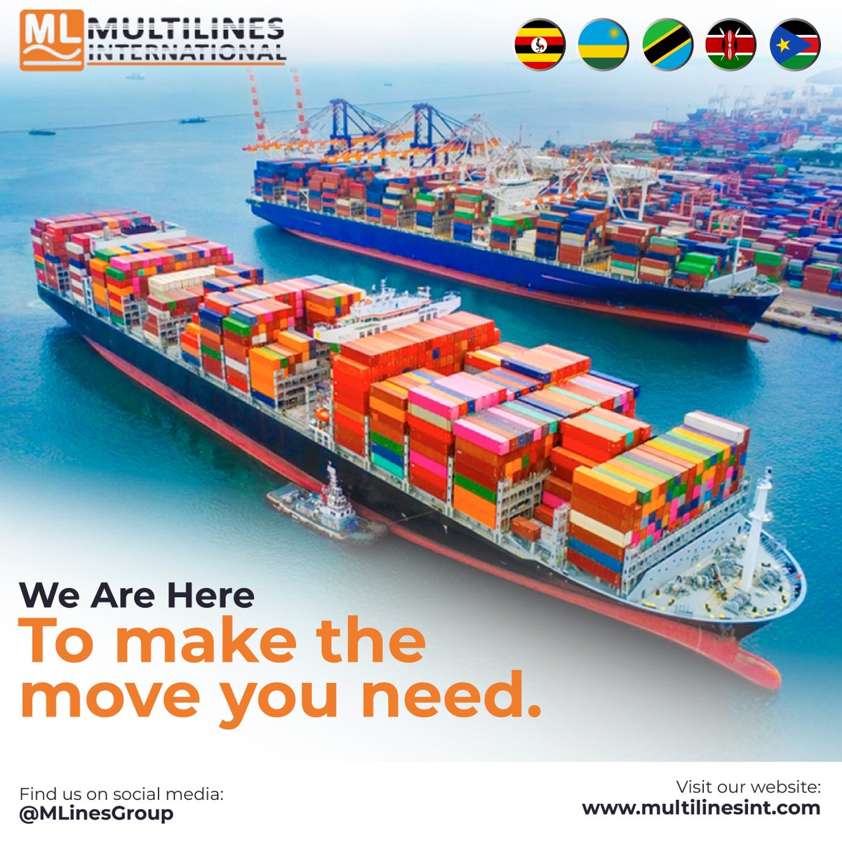 From full container loads to consolidated shipments, we deliver efficient, secure, and cost-effective sea freight across the globe.

Are you in need of making a move? Request for a quote by emailing us at multilines@multilinesint.com or calling us on +256 (0) 414 253892.