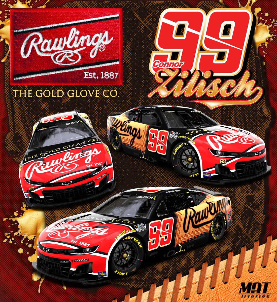 ⚾️The heart of the hide ⚾️

<a href="/RawlingsSports/">Rawlings Baseball</a> x <a href="/ConnorZilisch/">Connor Zilisch</a> concept <a href="/TeamTrackhouse/">Trackhouse Racing</a> cup car: