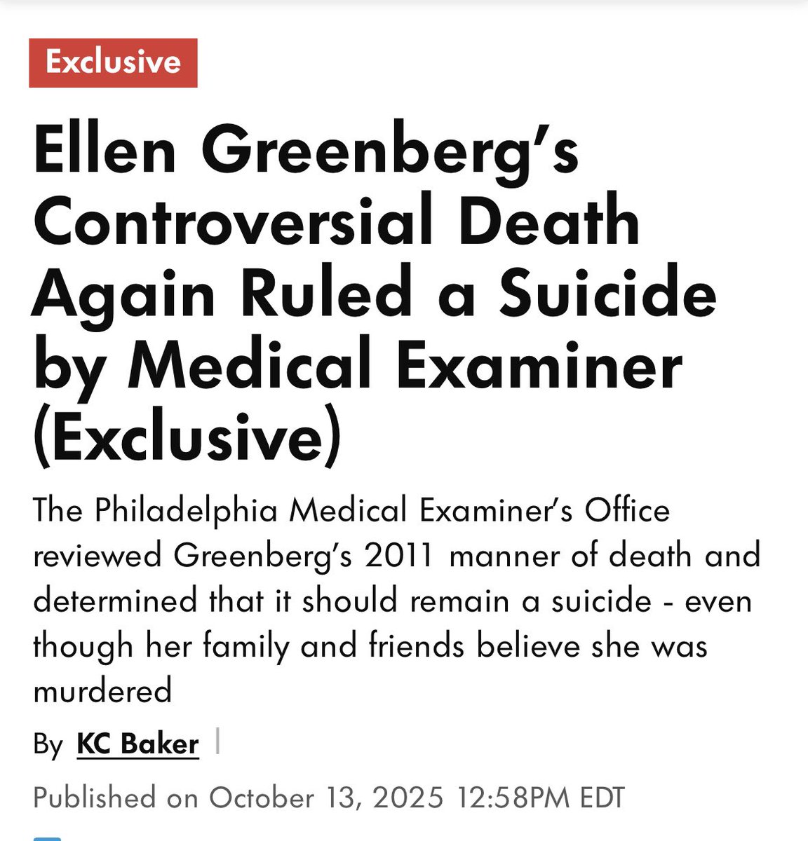 iheartmindy's tweet image. As long as we live in a country where corrupt medical examiners can "reconfirm" someone getting stabbed in the back 20 times a "suicide" against all the absolute proof it wasn't.....we don't have a real country.
Just in case you guys need a new conspiracy to dig into....