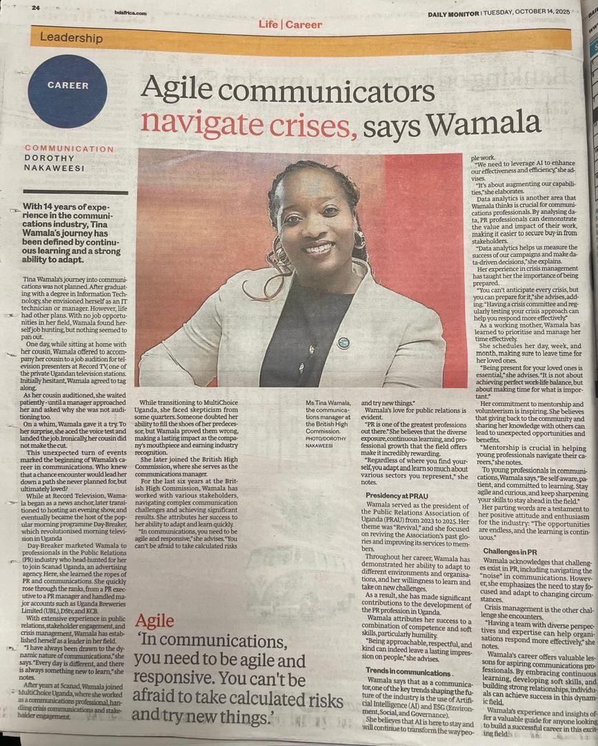 rcuptownkampala's tweet image. Get a dose of inspiration from this article from our own Rtn @tina_wamala 

Grab yourself a copy of today’s @DailyMonitor pg 24 for the full article.

#Memberspotlight